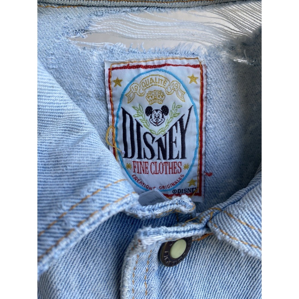 COLLECTORS DISNEY CHARACTER DISTRESSED DENIM JACKET MICKEY MINNIE DONALD DAISY S - Picture 4 of 8